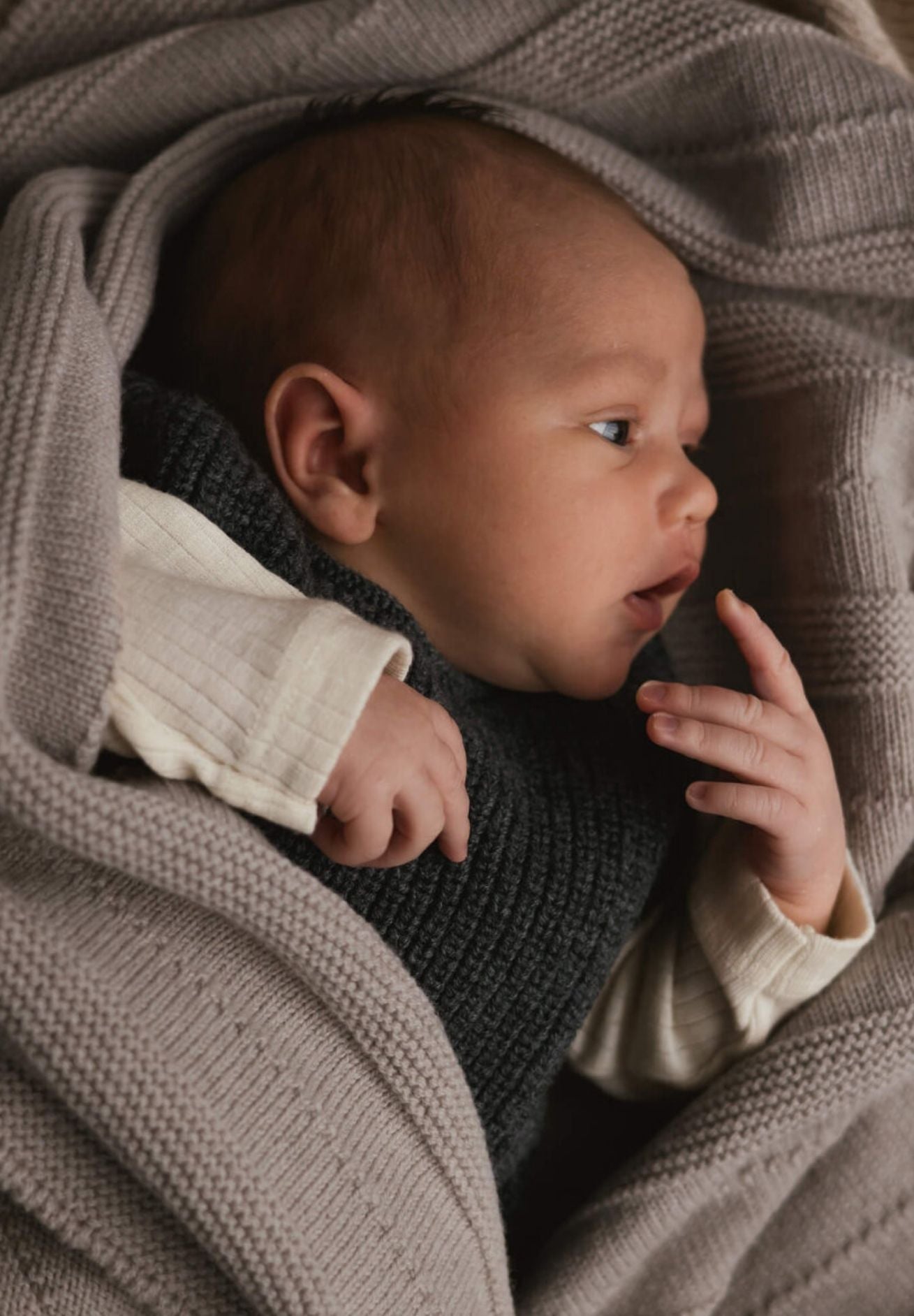 Hvid Merino Babydecke "Holly" versch. Farben