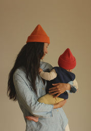 Hvid mitwachsender Baby Merino Strickpullunder Harvey in blu