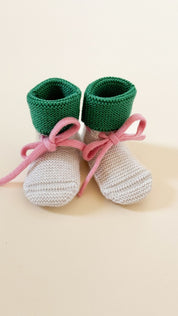 Hvid mitwachsende Merino Booties verschiedene Farben
