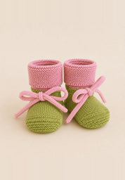 Hvid mitwachsende Merino Booties verschiedene Farben