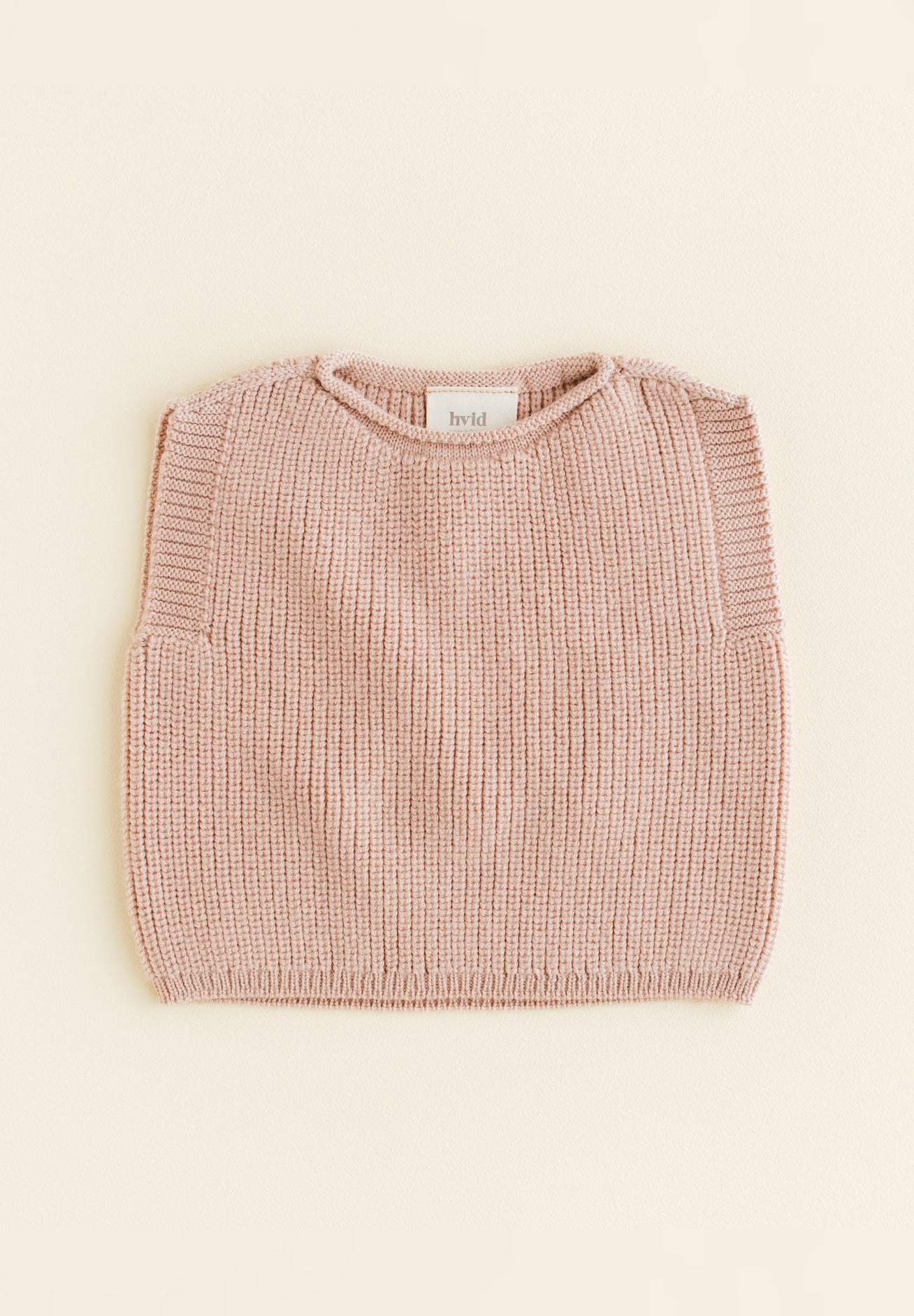 Hvid mitwachsender Baby Merino Strickpullunder Harvey in apricot