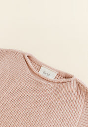 Hvid mitwachsender Baby Merino Strickpullunder Harvey in apricot