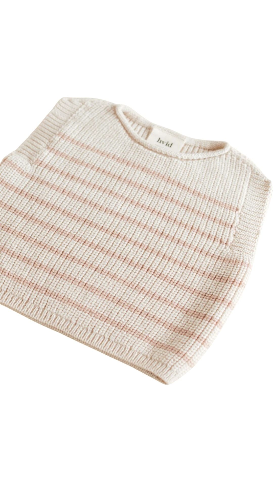 Hvid mitwachsender Baby Merino Strickpullunder Harvey cream apricot