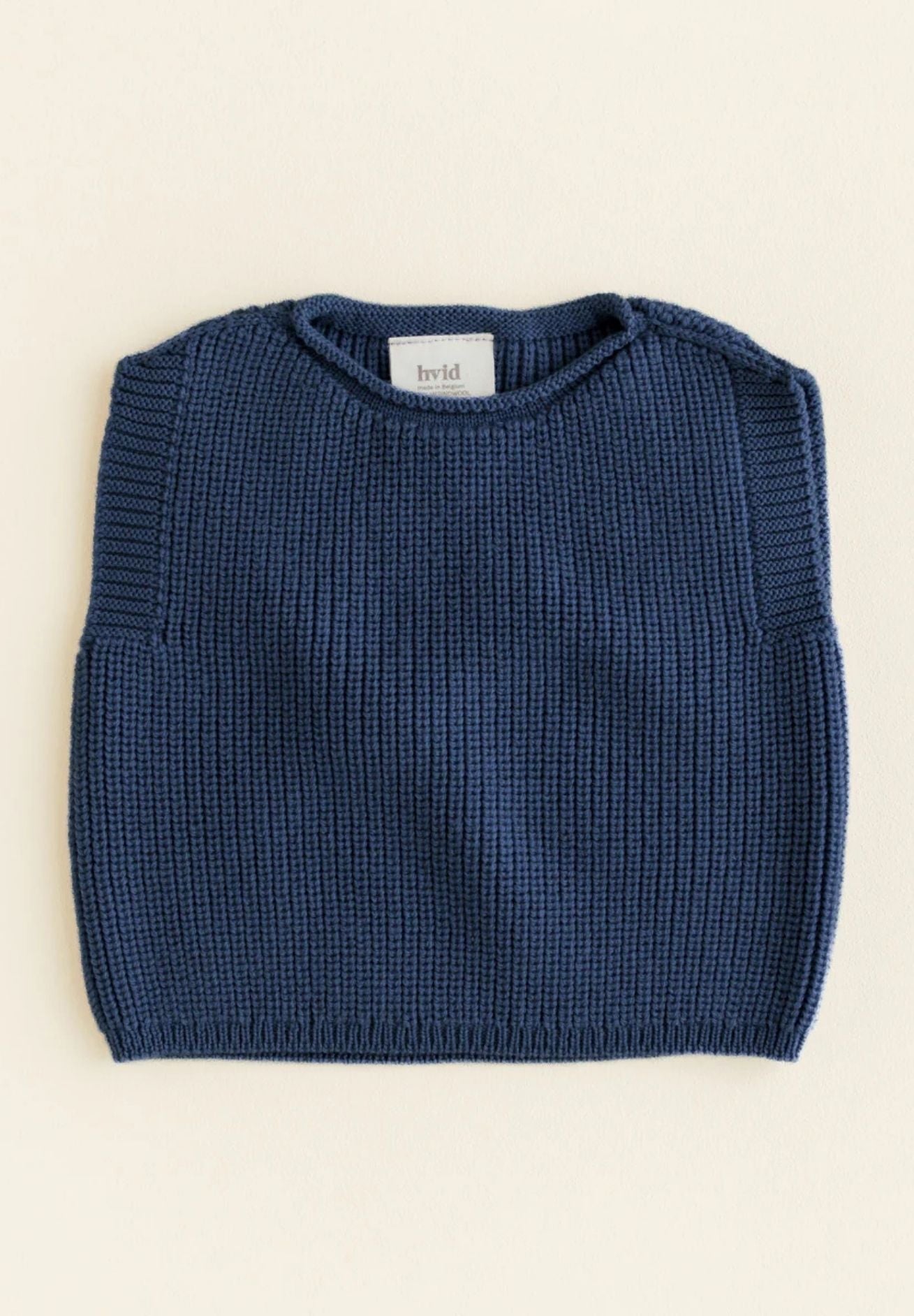 Hvid mitwachsender Baby Merino Strickpullunder Harvey in blu