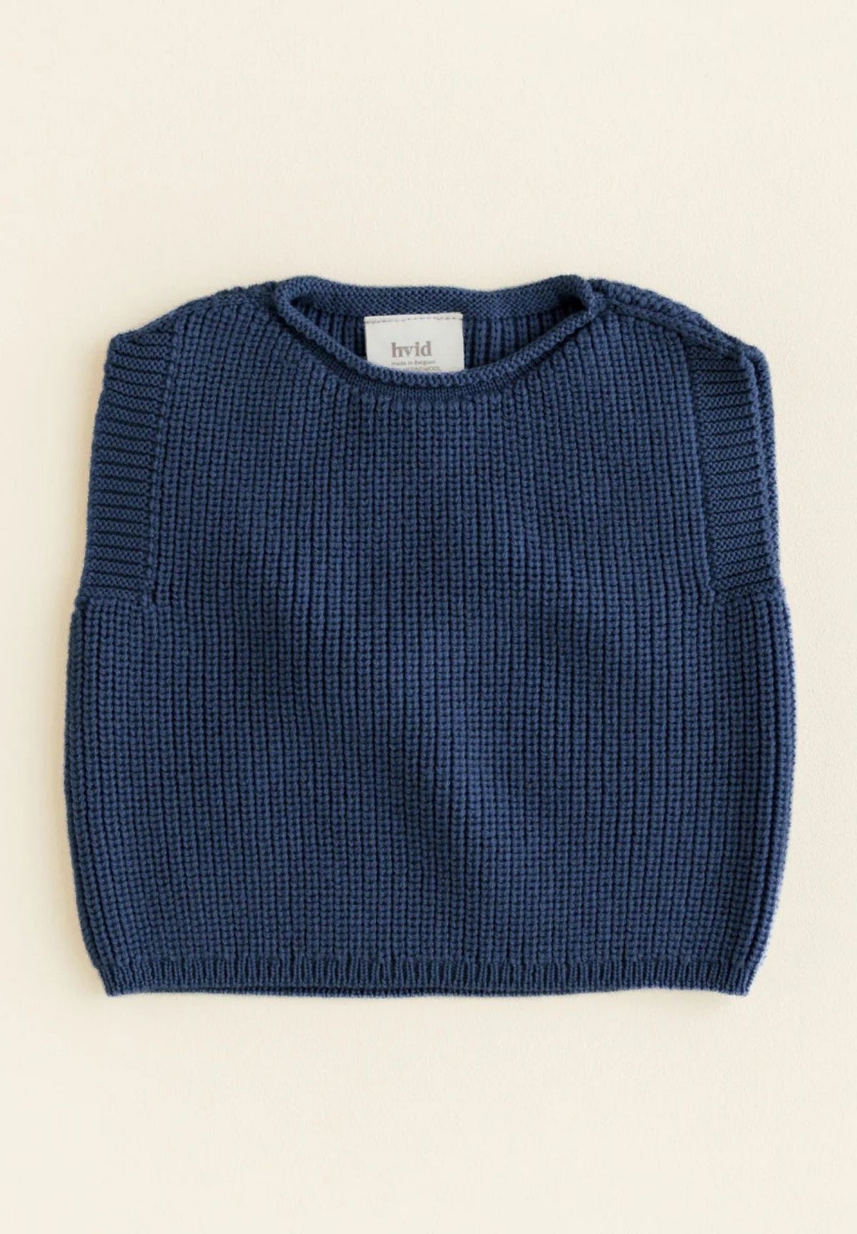 Hvid mitwachsender Baby Merino Strickpullunder Harvey in blu