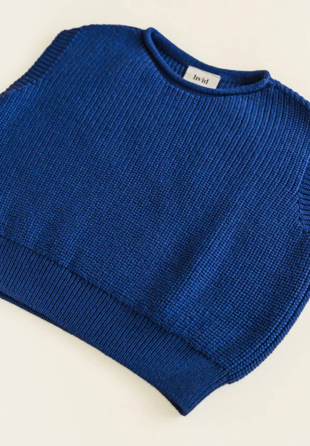 Hvid mitwachsender Baby Merino Strickpullunder Harvey in cobalt blu