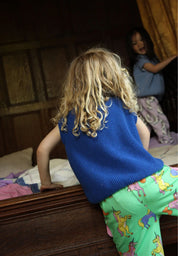 Hvid mitwachsender Baby Merino Strickpullunder Harvey in cobalt blu
