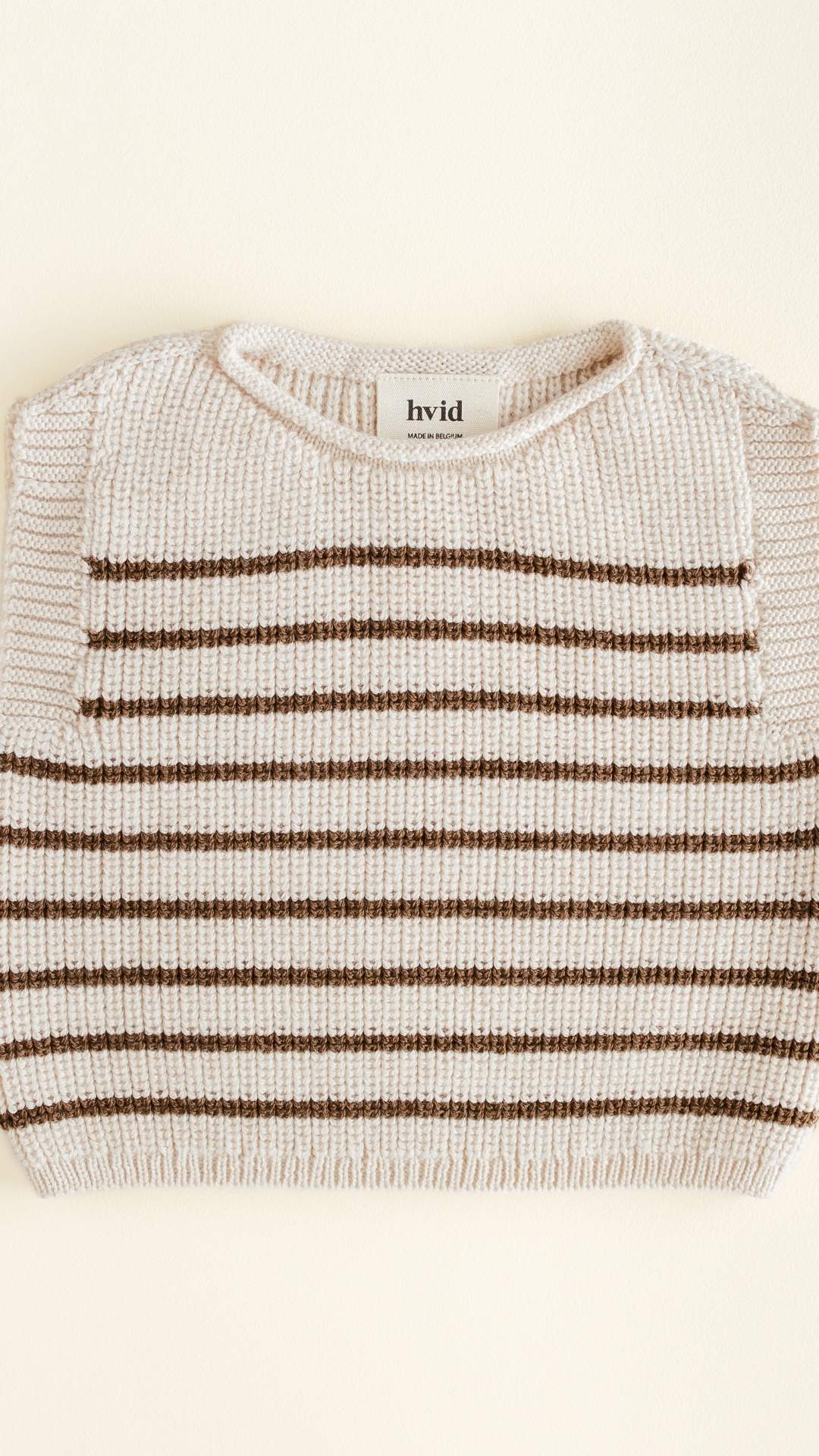 Hvid mitwachsender Baby Merino Strickpullunder Harvey cream mocha