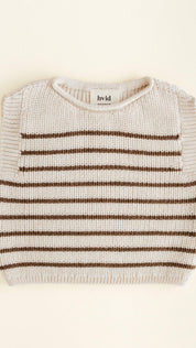 Hvid mitwachsender Baby Merino Strickpullunder Harvey cream mocha