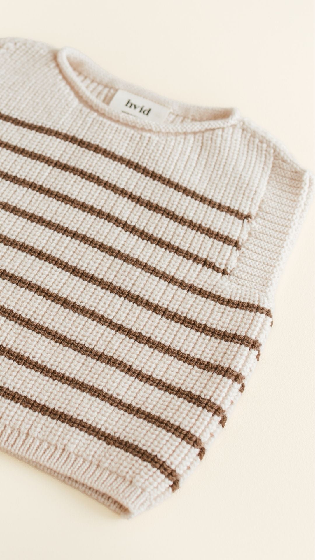 Hvid mitwachsender Baby Merino Strickpullunder Harvey cream mocha