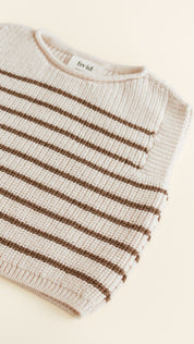 Hvid mitwachsender Baby Merino Strickpullunder Harvey cream mocha