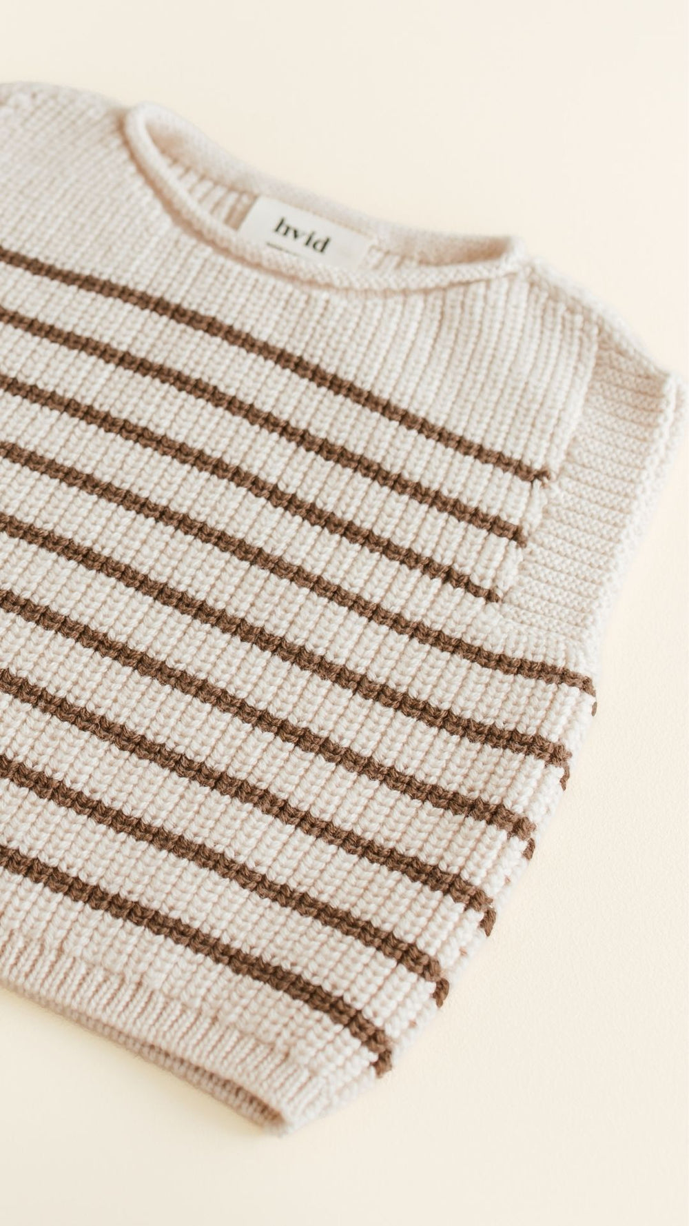 Hvid mitwachsender Baby Merino Strickpullunder Harvey cream mocha