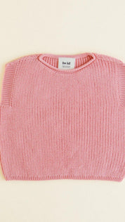 Hvid mitwachsender Kinder Merino Strickpullunder Harvey in bubblegum
