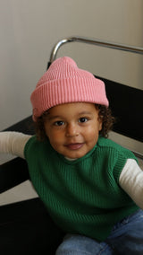Hvid mitwachsender Kinder Merino Strickpullunder Harvey in green