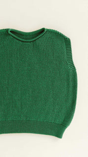 Hvid mitwachsender Kinder Merino Strickpullunder Harvey in green