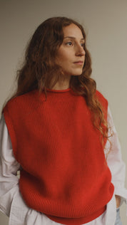 Hvid Merino Strickpullunder "Helle" für Frauen in rot