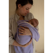 Hvid Merino Babydecke "Gust" in lilac
