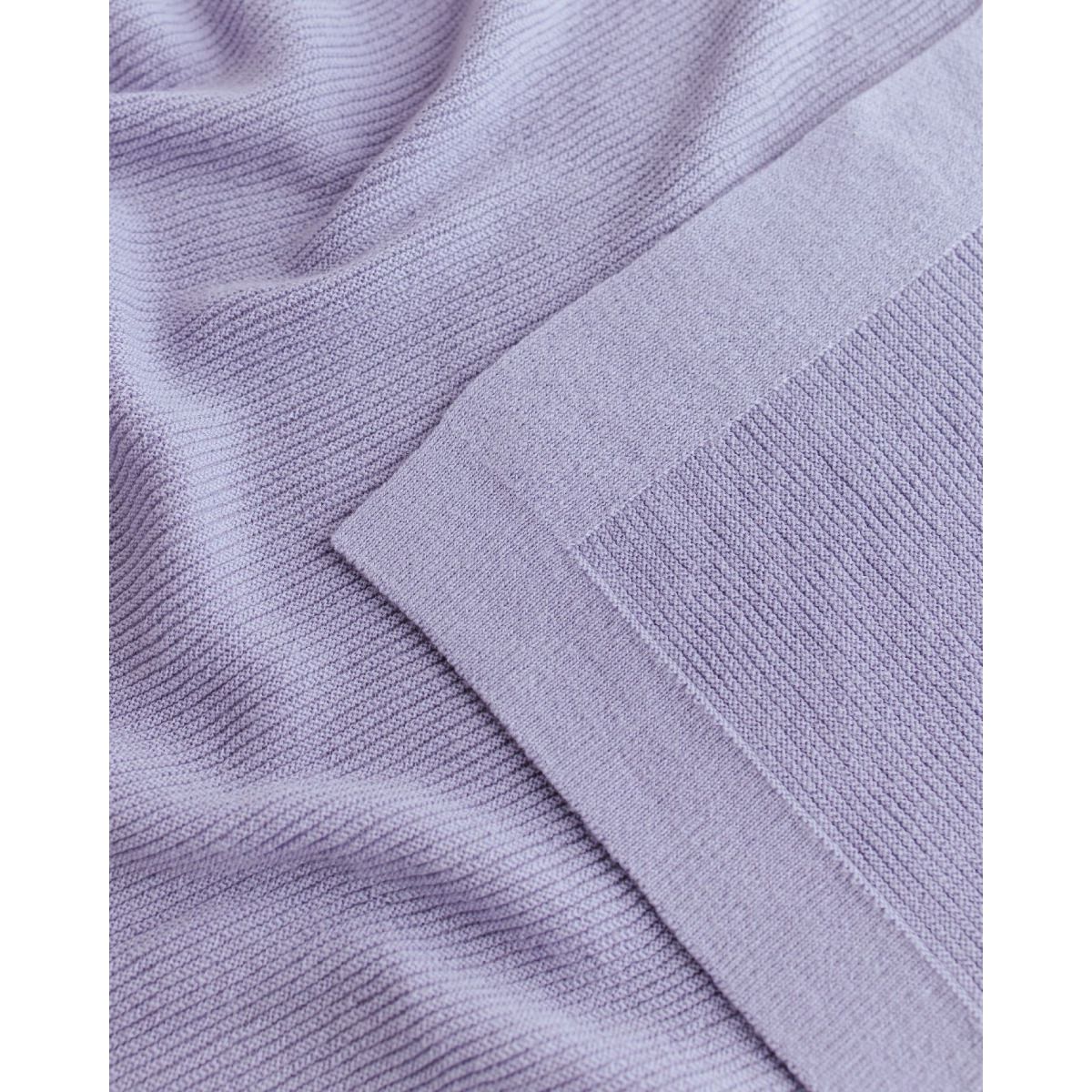 Hvid Merino Babydecke "Gust" in lilac