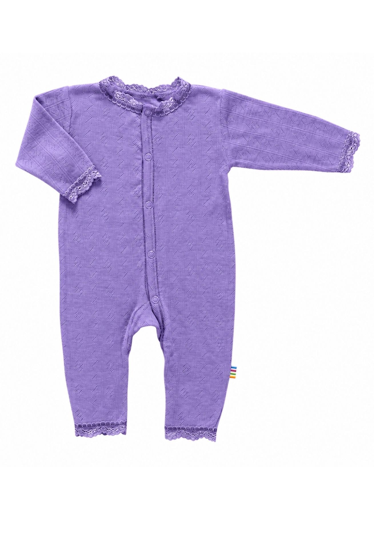 Joha Wolle Seide Einteiler mit feinem Ajourmuster in lilac