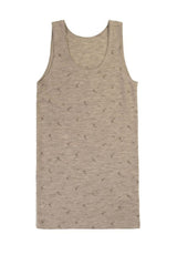 Joha Damen Merino Tanktop in sand gemustert