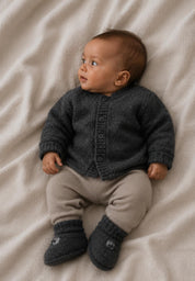 joha Merino Wollfleecejacke dunkelgrau
