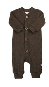Joha Merino mitwachsender Woll Strickoverall dark chocolate