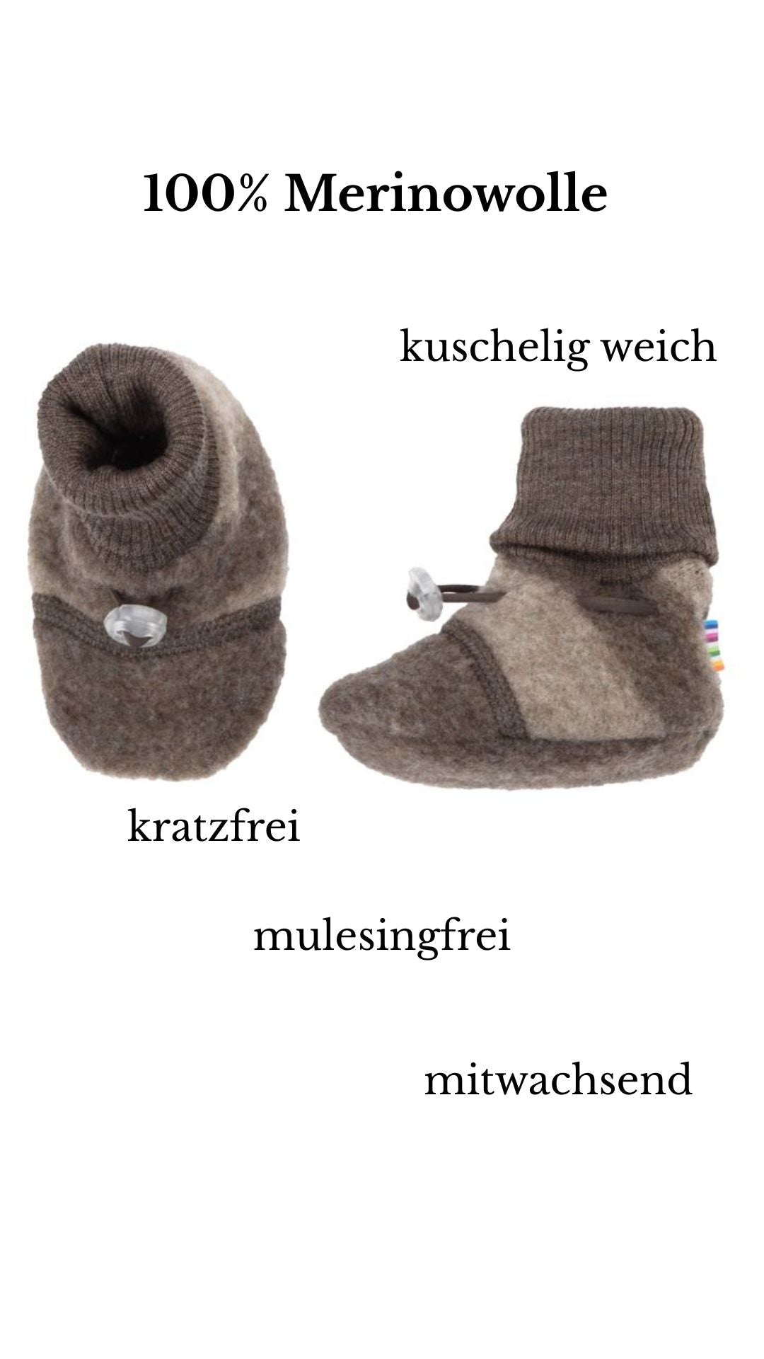 Joha Merino Fleece Booties verschiedene Farben