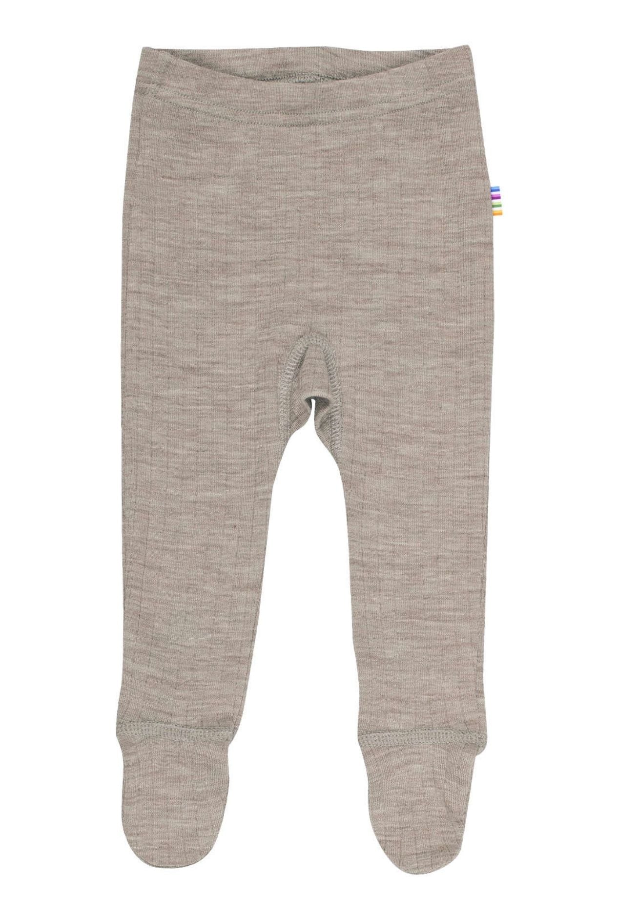 Joha Merino Woll Leggings mit Fuß sesam melange