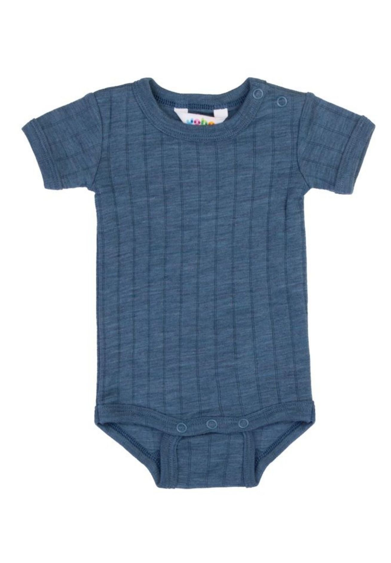 Joha Wolle Seide Body kurzarm "summer edition" in blu
