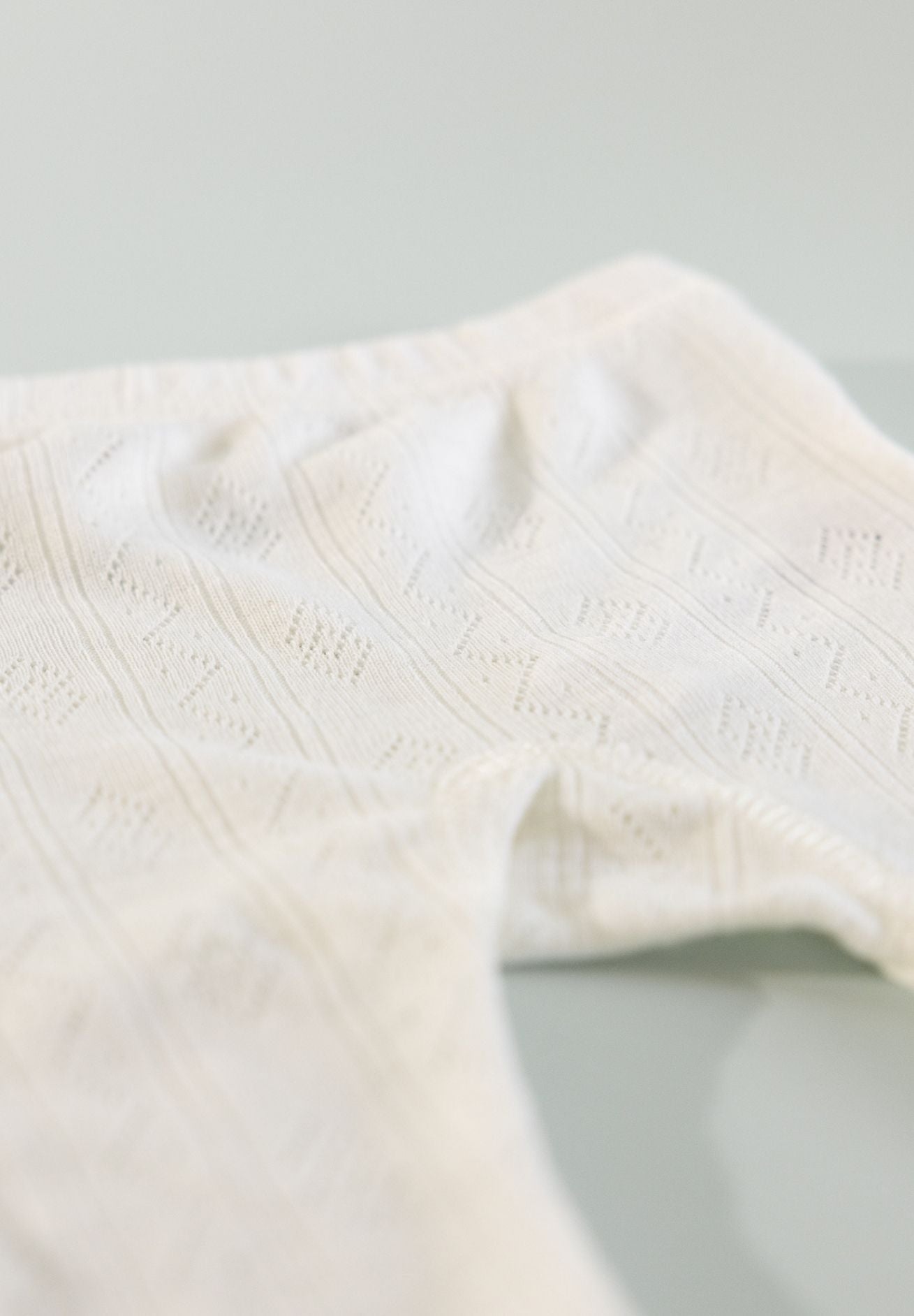 Joha Wolle Seide Leggings mit zartem Muster mit Fuß ecru