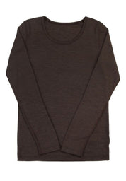 Joha Frauen Wolle Seide Langarmshirt in dark chocolate
