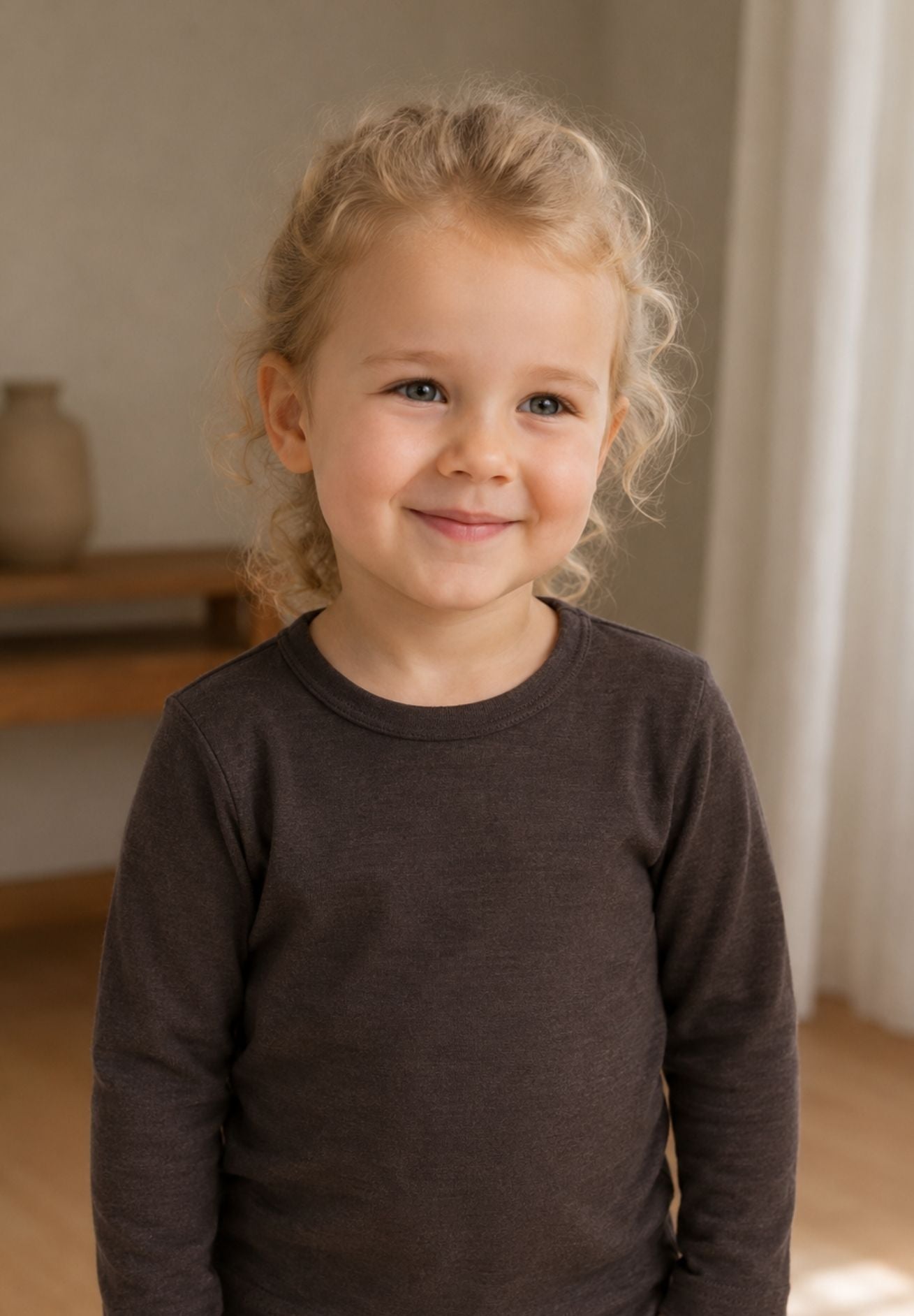 Joha Wolle Seide Shirt Langarm in dark brown