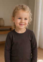 Joha Wolle Seide Shirt Langarm in dark brown