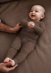 Joha Wolle Seide Shirt Langarm in brown melange