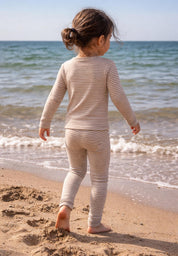 Joha Wolle Seide Leggings "special edition" mocca gestreift