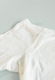 Joha Wolle Seide Hose mit zartem Muster in ecru