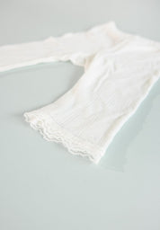 Joha Wolle Seide Hose mit zartem Muster in ecru