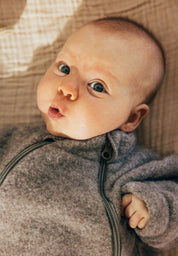 joha Baby Wollfleece Overall mit Reißverschluss in sesam
