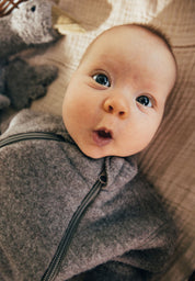 joha Baby Wollfleece Overall mit Reißverschluss in sesam