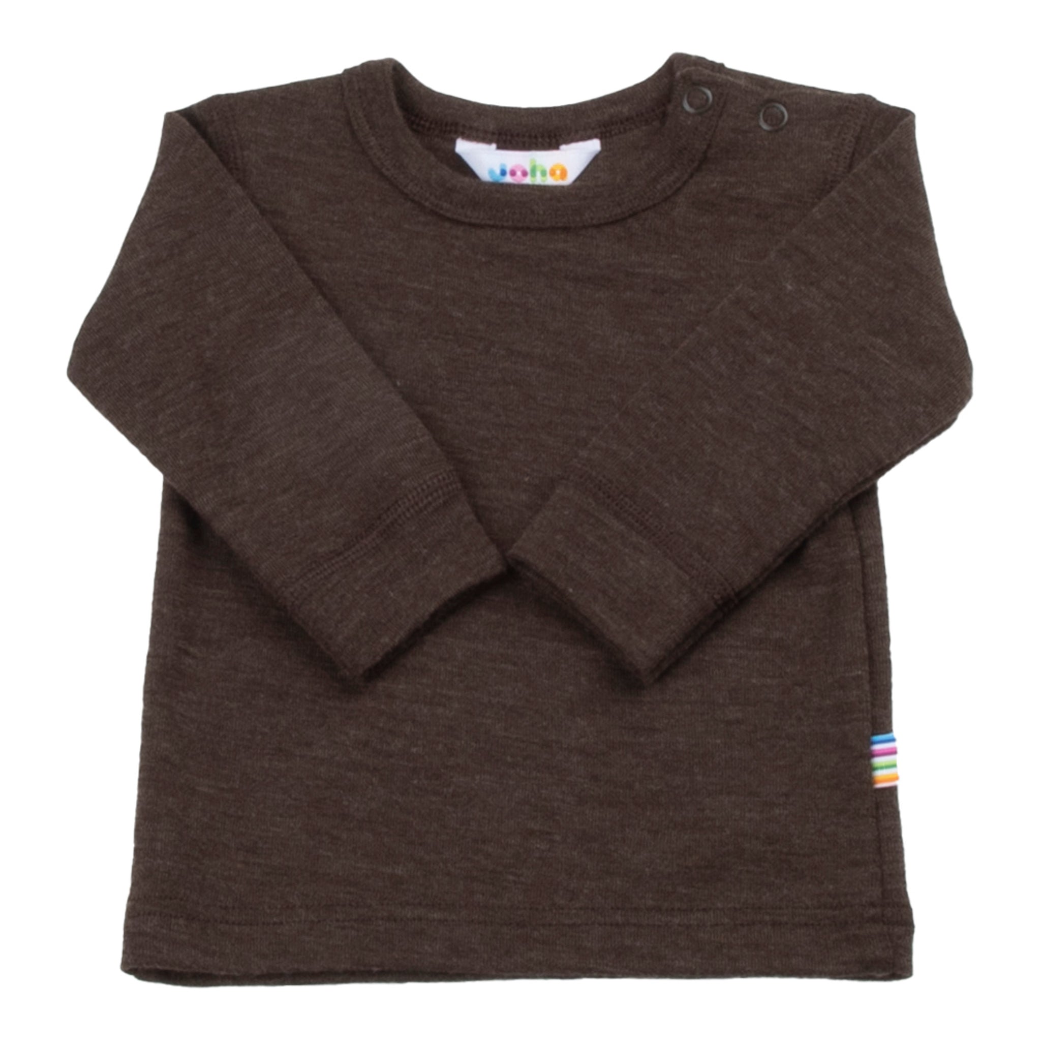 Joha Merino Woll Langarm-Shirt in dark chocolate