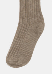 Joha dickere Strick Wollsocke dunkles beige MiniMe