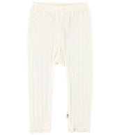 Joha Wolle Seide Hose mit zartem Muster in ecru