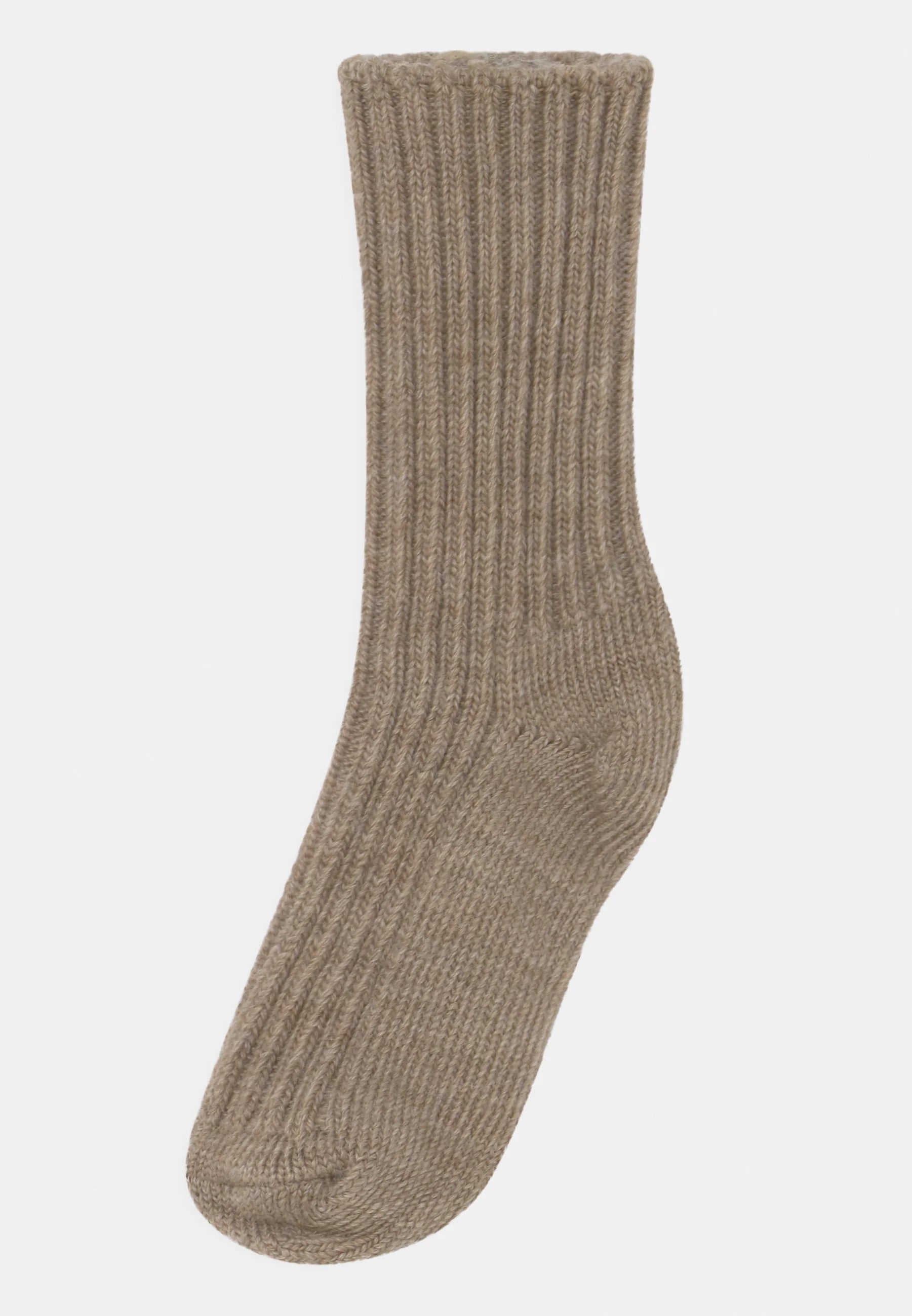 Joha dickere Strick Wollsocke dunkles beige MiniMe