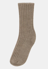 Joha dickere Strick Wollsocke dunkles beige MiniMe