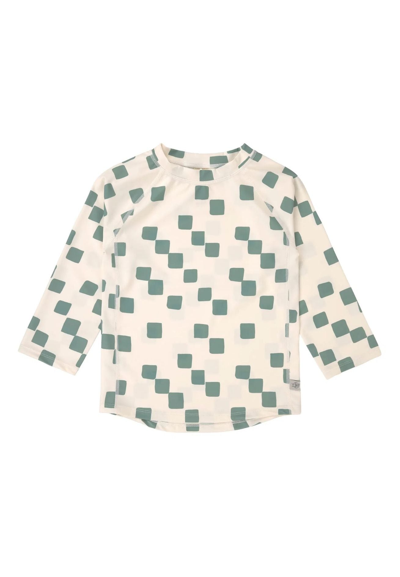Lässig UV Shirt langarm unisex kariert ecru gruen