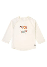 Lässig UV Shirt langarm unisex Streifen Hunde ecru
