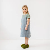 Leinen Kinderschürze in blu