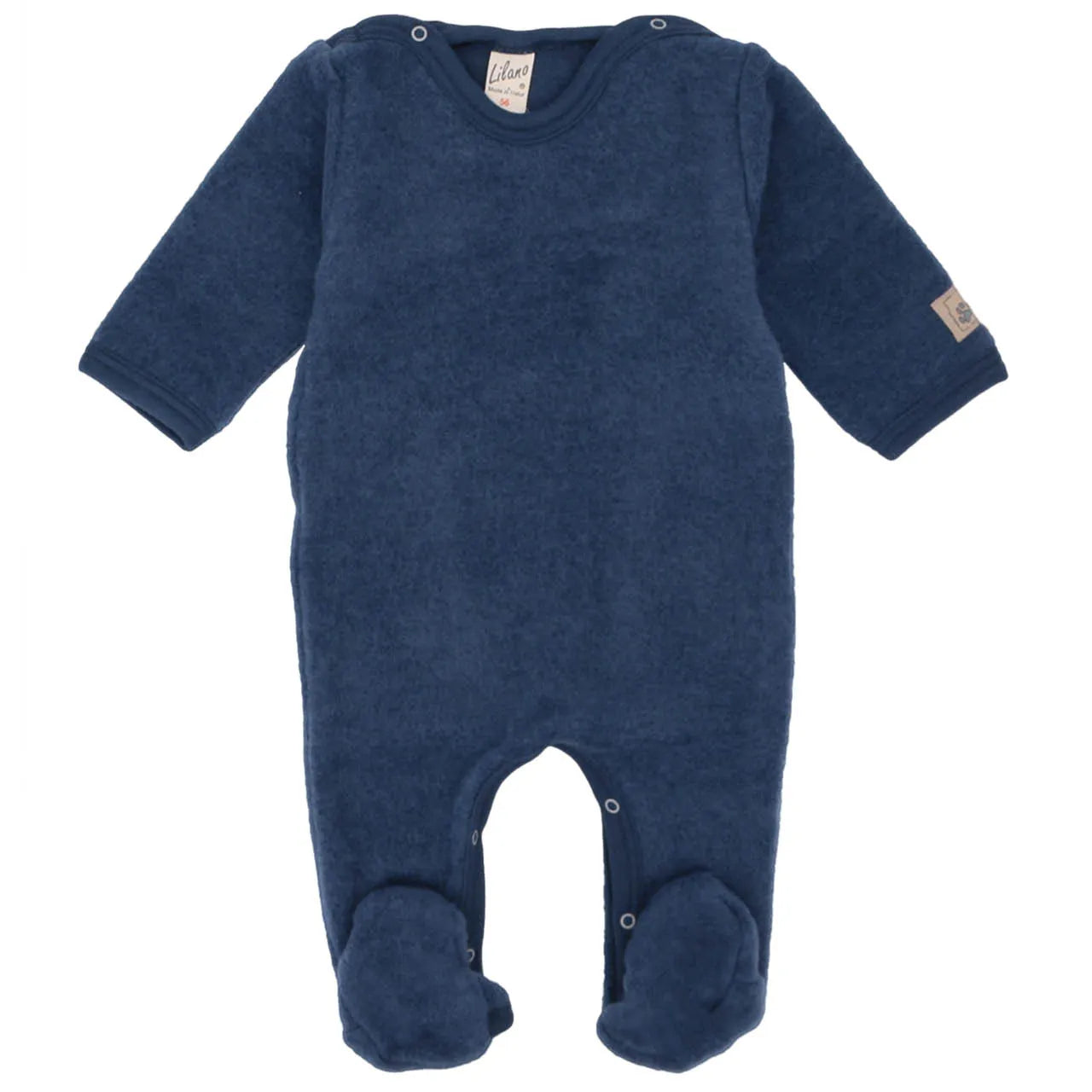 Lilano Baby Strampler Schurwollfrottee marine