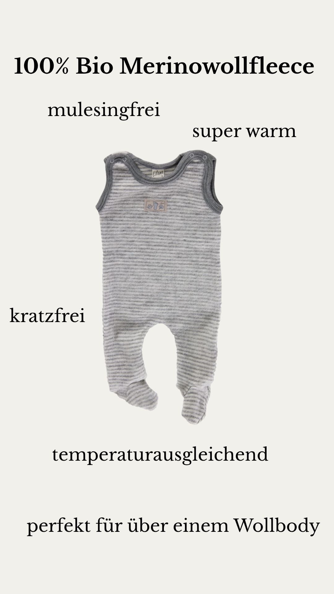 Lilano Baby Strampler Wollfrottee Plüsch verschiedene Farben
