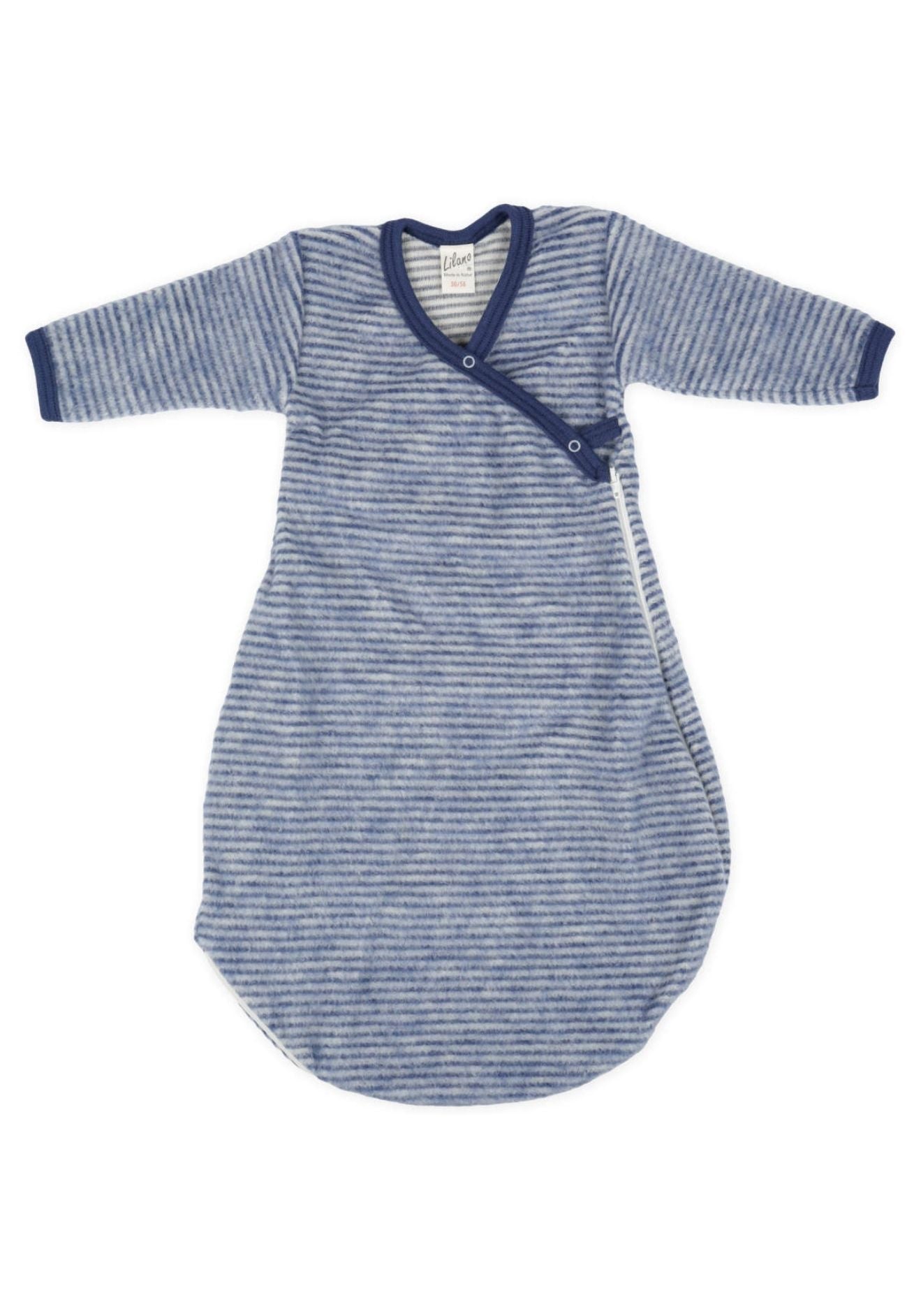 Lilano Baby Schlafsack Wollfrottee marine geringelt